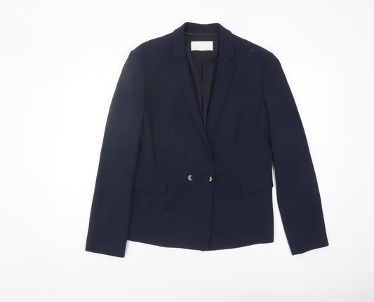 Hugo Boss Women's Blue Suit Jacket - Size 12, Elegant Formal Wear