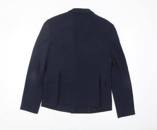 Hugo Boss Women's Blue Suit Jacket - Size 12, Elegant Formal Wear
