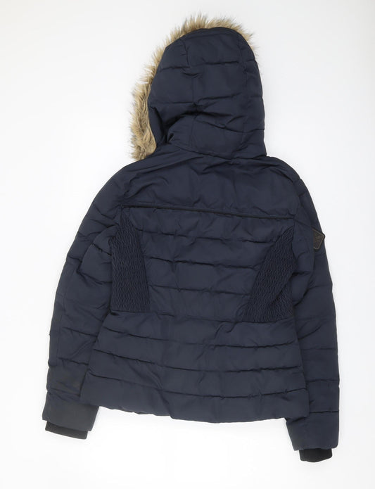 Superdry Women's Black Puffer Jacket Size 10