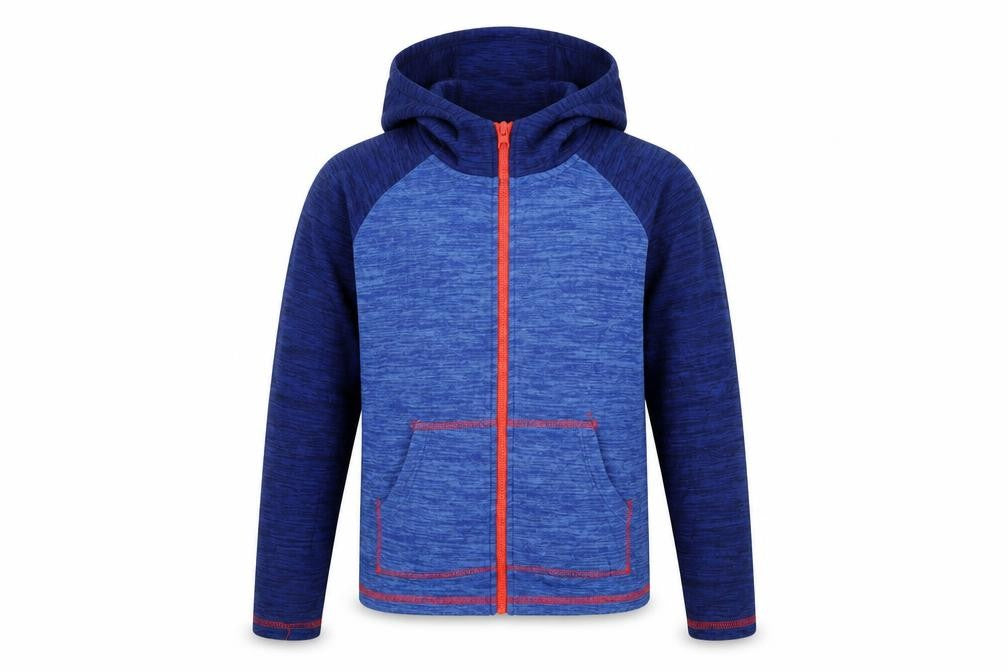 Front view of Mountain Warehouse boys’ blue full zip hoodie 9-10 years