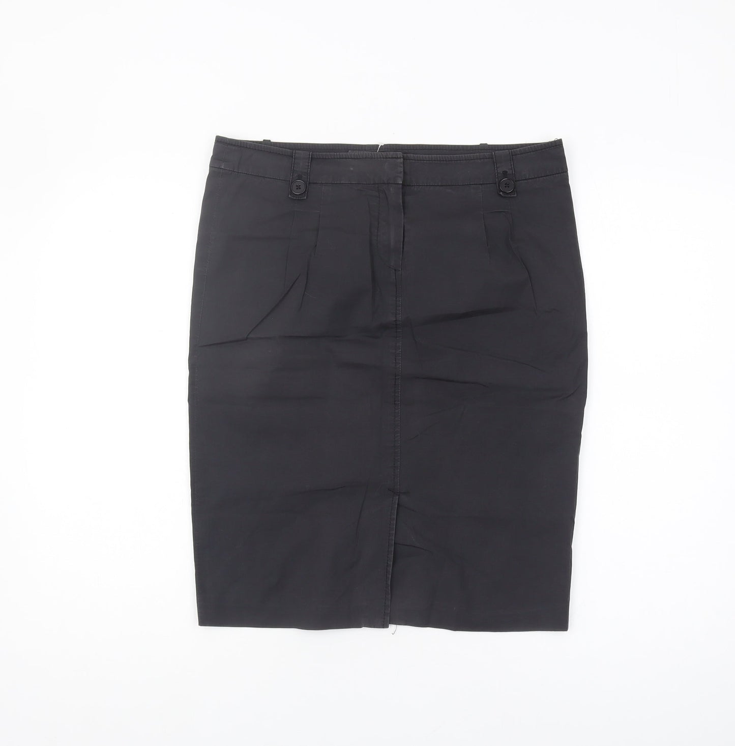 Reiss Women's Black Pencil Skirt Size 12 Cotton Blend
