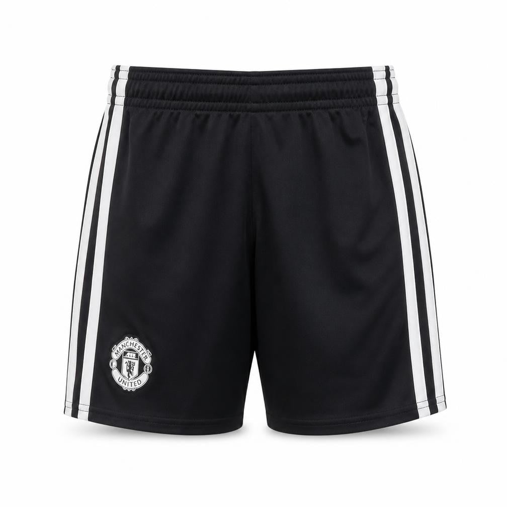 Front view of Adidas boys’ black athletic shorts 5-6 years football sports wear