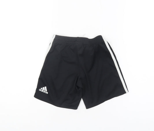 Adidas Boys Black Athletic Shorts 5-6 Years Football Sports Wear