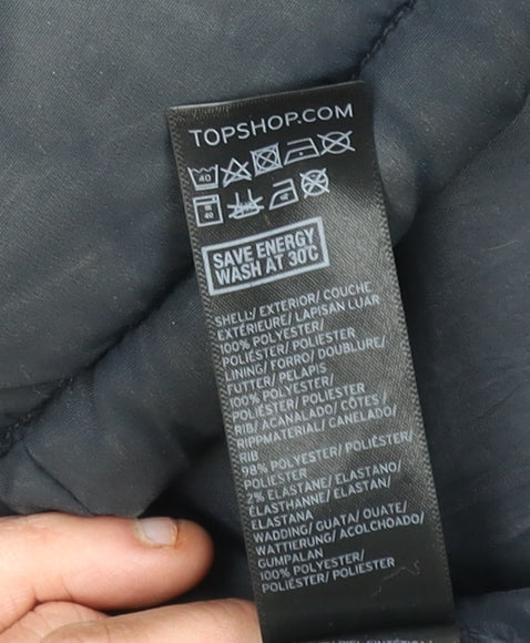 Topshop Black Women's Puffer Jacket Size 10