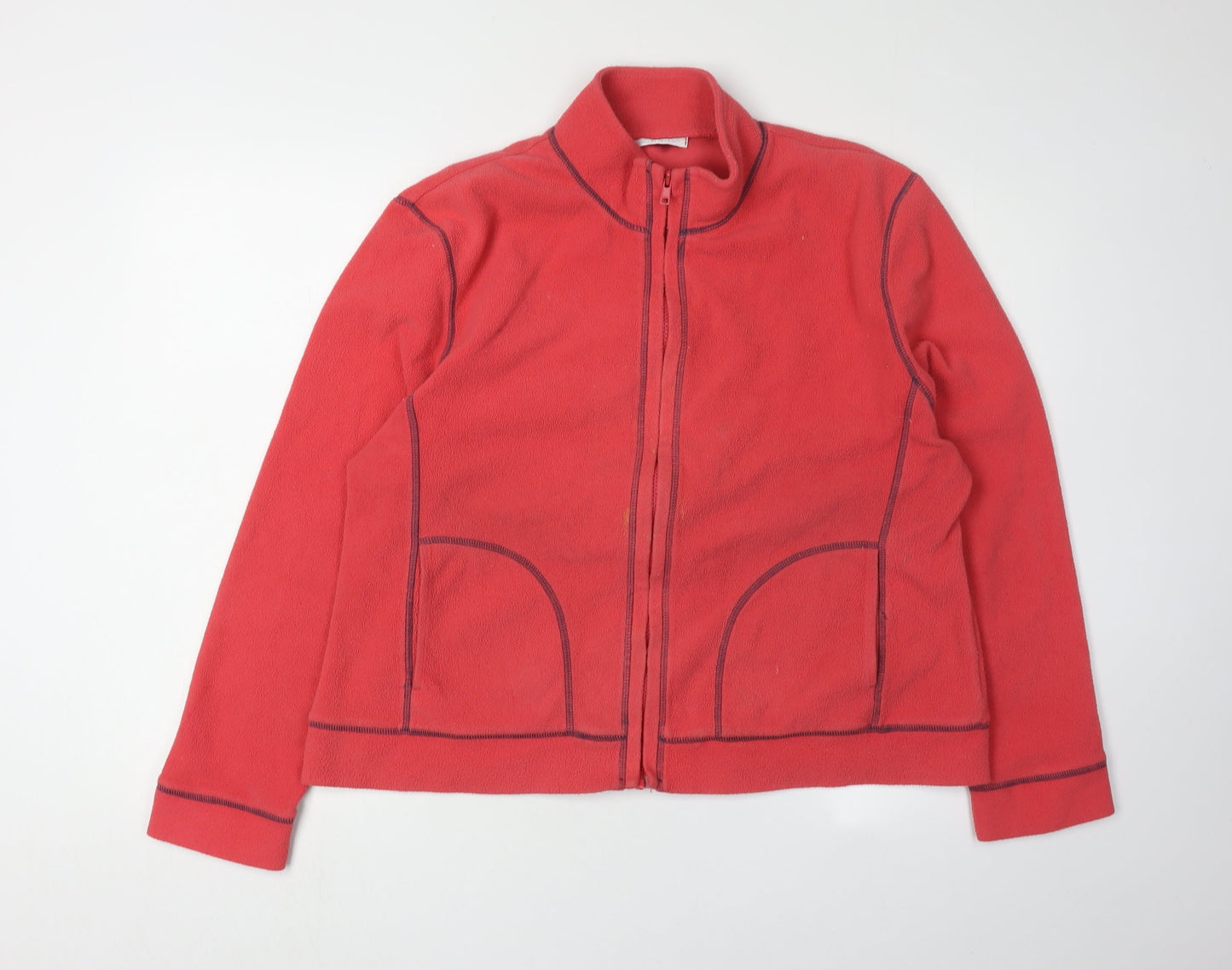 Essentials Women's Red Fleece Jacket Size 18
