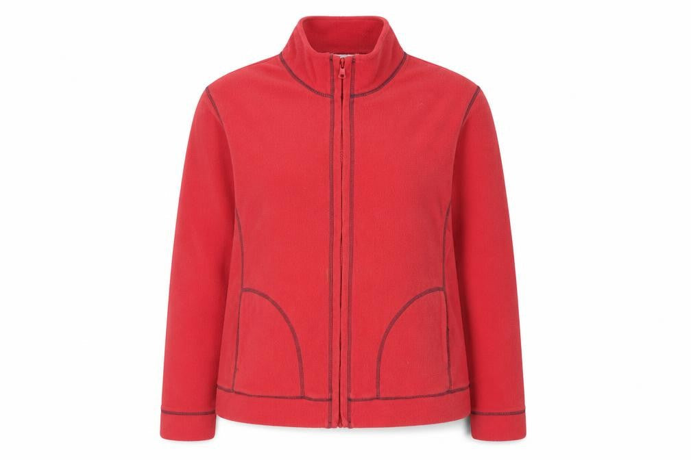 Essentials Women's Red Fleece Jacket Size 18
