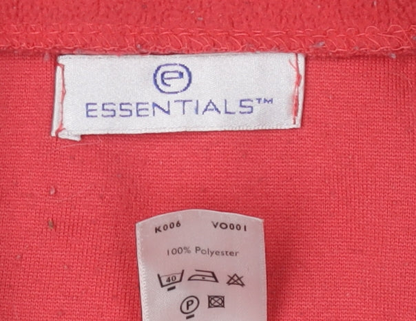 Essentials Women's Red Fleece Jacket Size 18