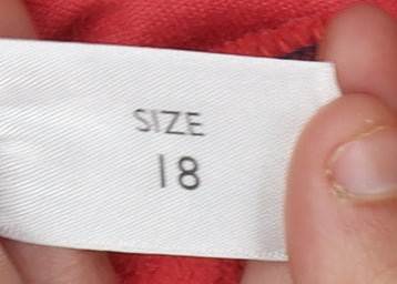 Essentials Women's Red Fleece Jacket Size 18