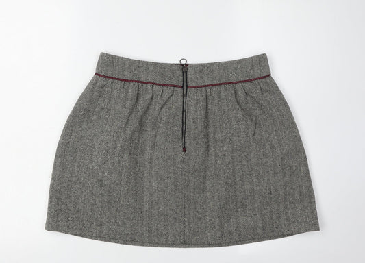 Superdry Women's Grey Tweed Herringbone Skirt, M