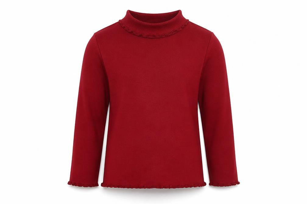 Front view of SoulCal girls’ red long sleeve top 4-5 years