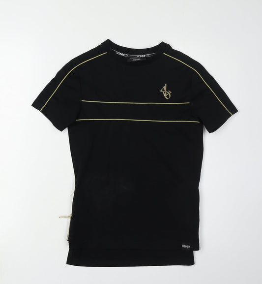 Sonnet London Boys Black T-Shirt, 8-10 Years, Short Sleeve