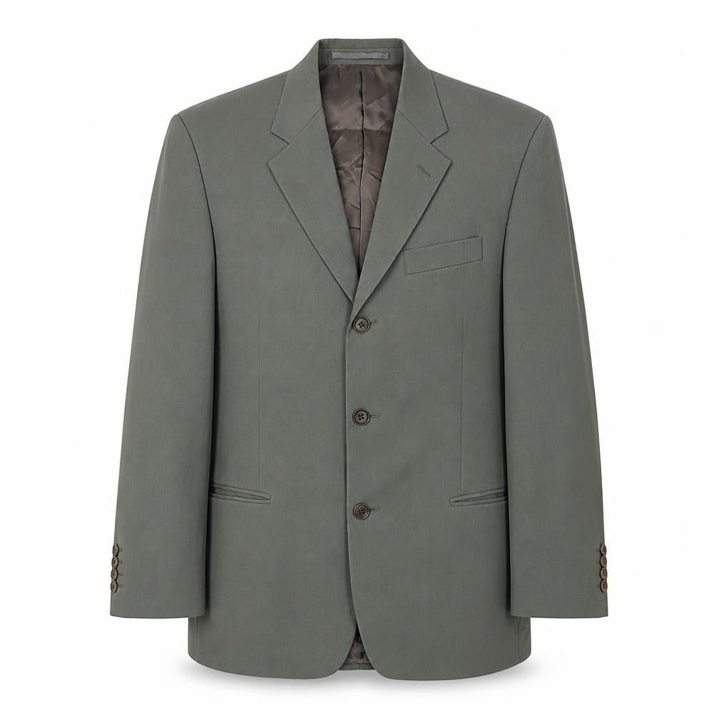 Mens 38 Chest Regular Pierre Cardin Green Three-Button Suit Jacket