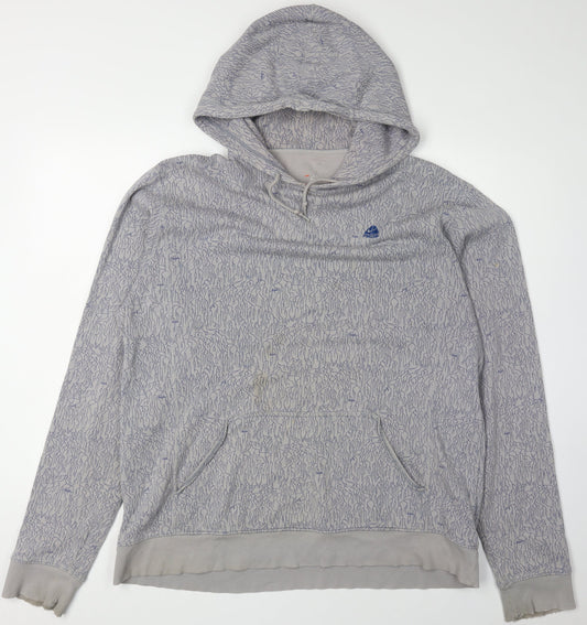 Nike Men's Grey Pullover Hoodie - Size L