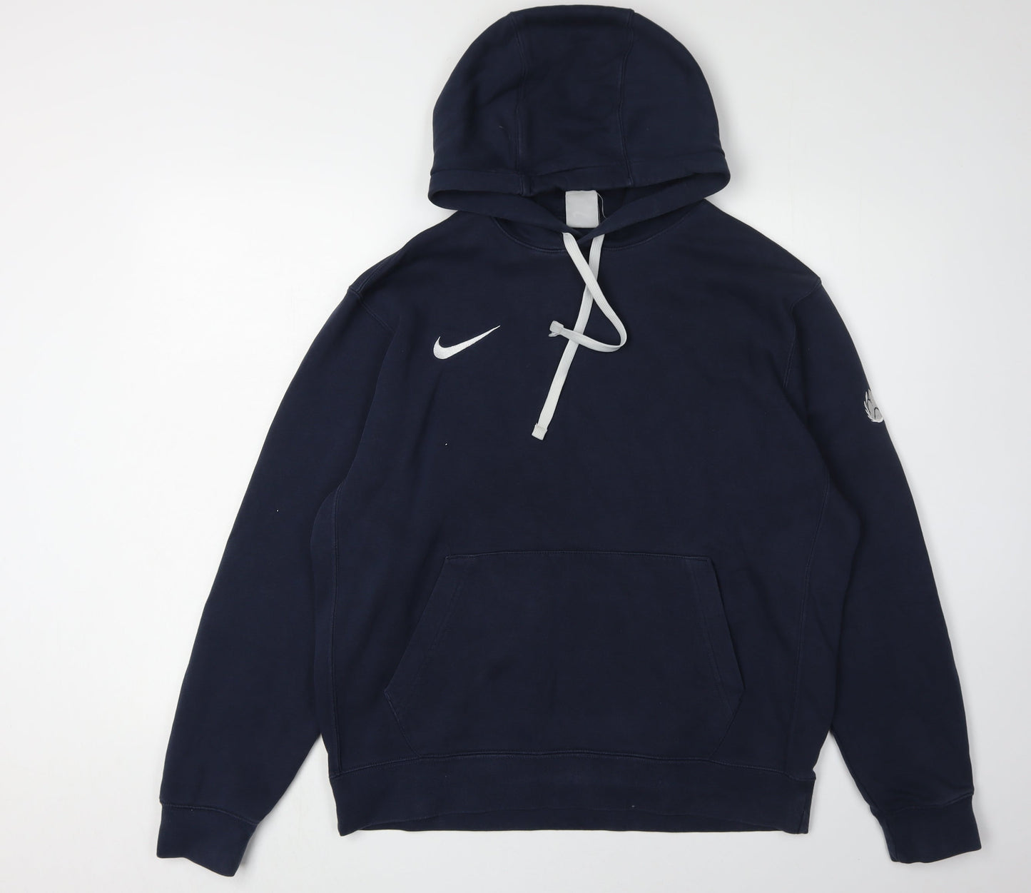 Nike Men's Blue Pullover Hoodie M, Logo Accent