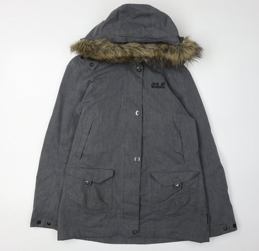 Jack Wolfskin Women's Grey Parka Jacket Size 10
