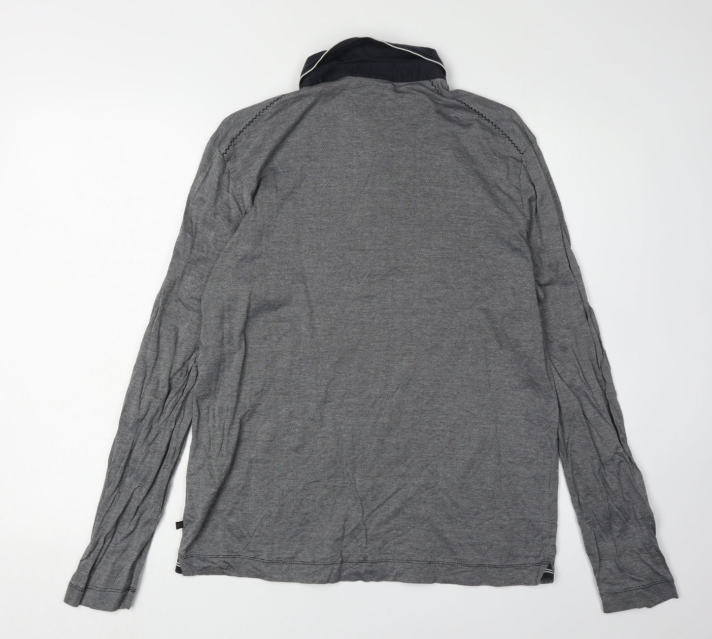 Hugo Boss Men's Grey Long Sleeve Polo, Size L