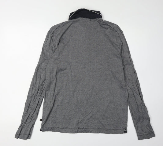 Hugo Boss Men's Grey Long Sleeve Polo, Size L