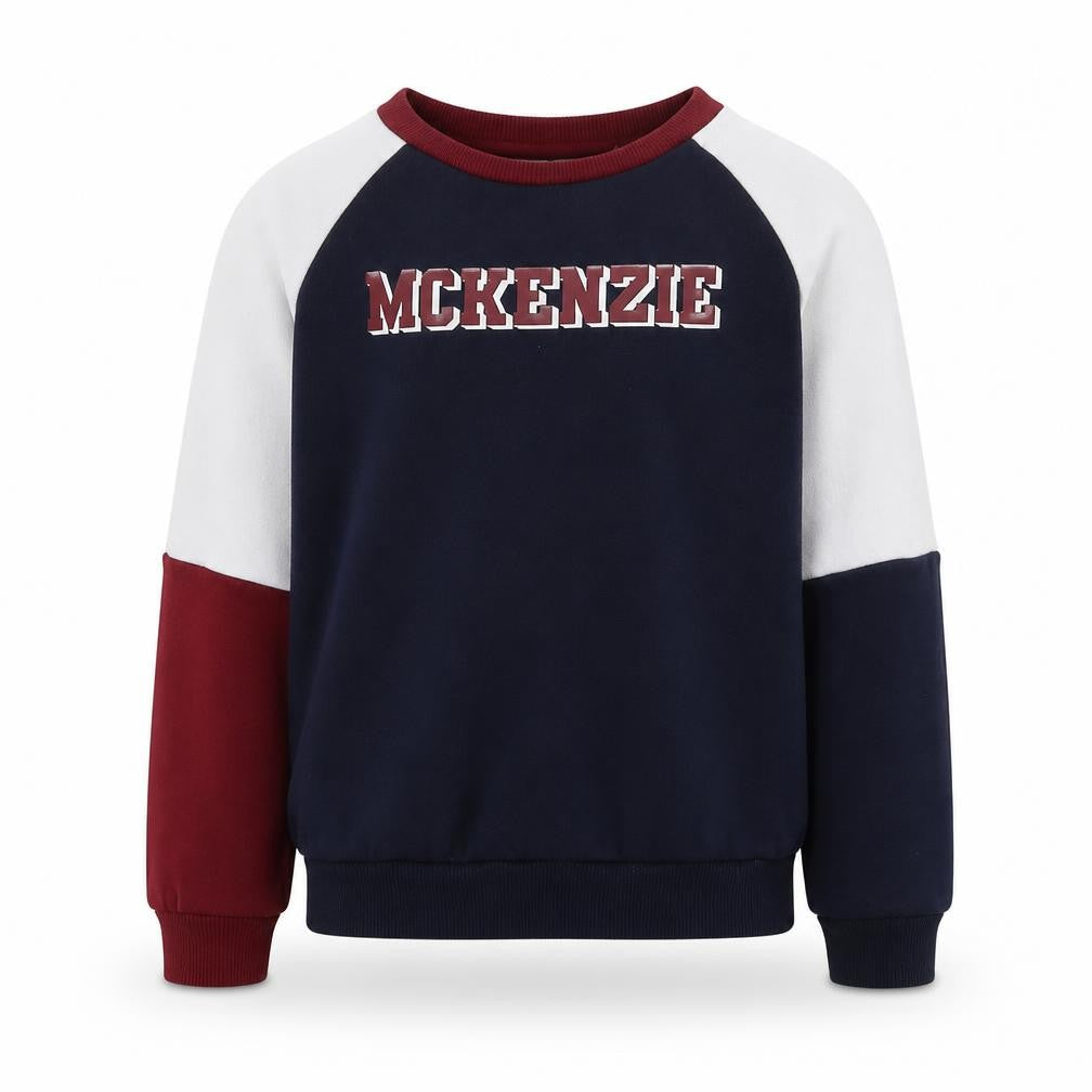 Front view of McKenzie boys’ multicoloured pullover sweatshirt 6-7 years