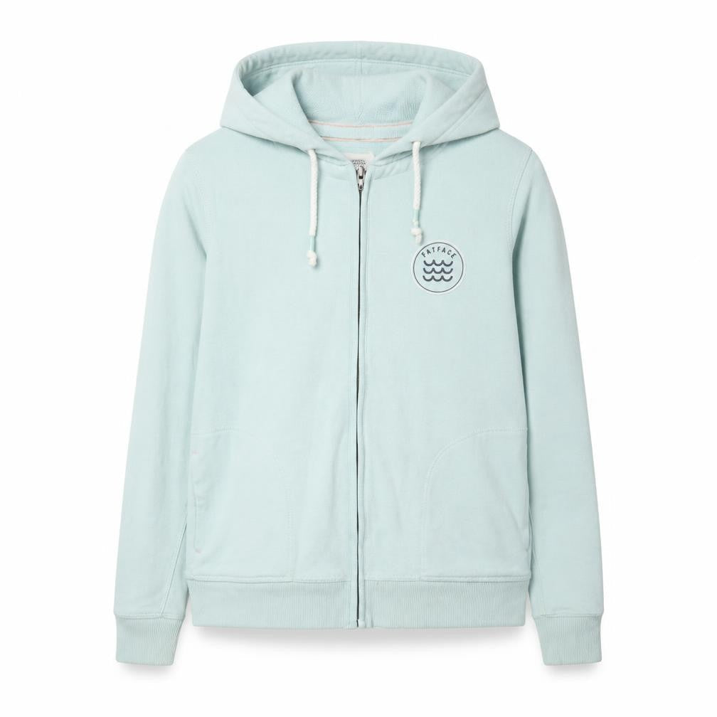 Womens UK S Regular FatFace Blue Full Zip Hoodie