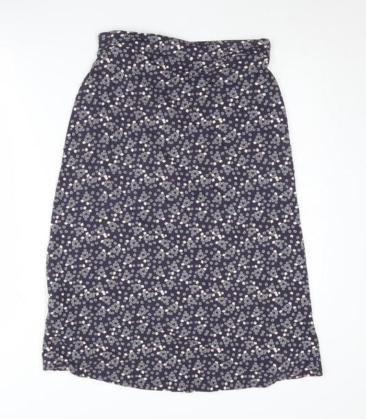 Rachel Ashwell Women's Blue Floral Wrap Midi Skirt S
