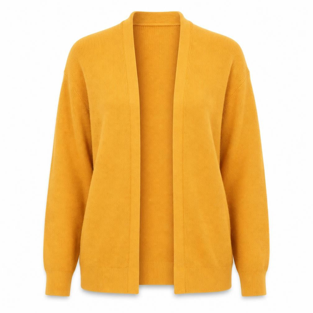 LOFT Women's Yellow Cardigan L Cotton Knit Jumper