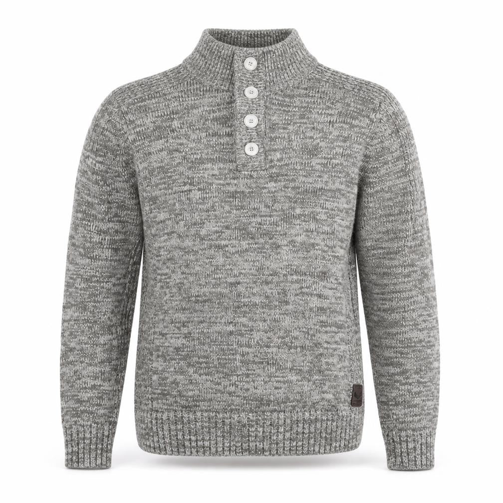 Brave Soul Men's Grey Henley Jumper Size L
