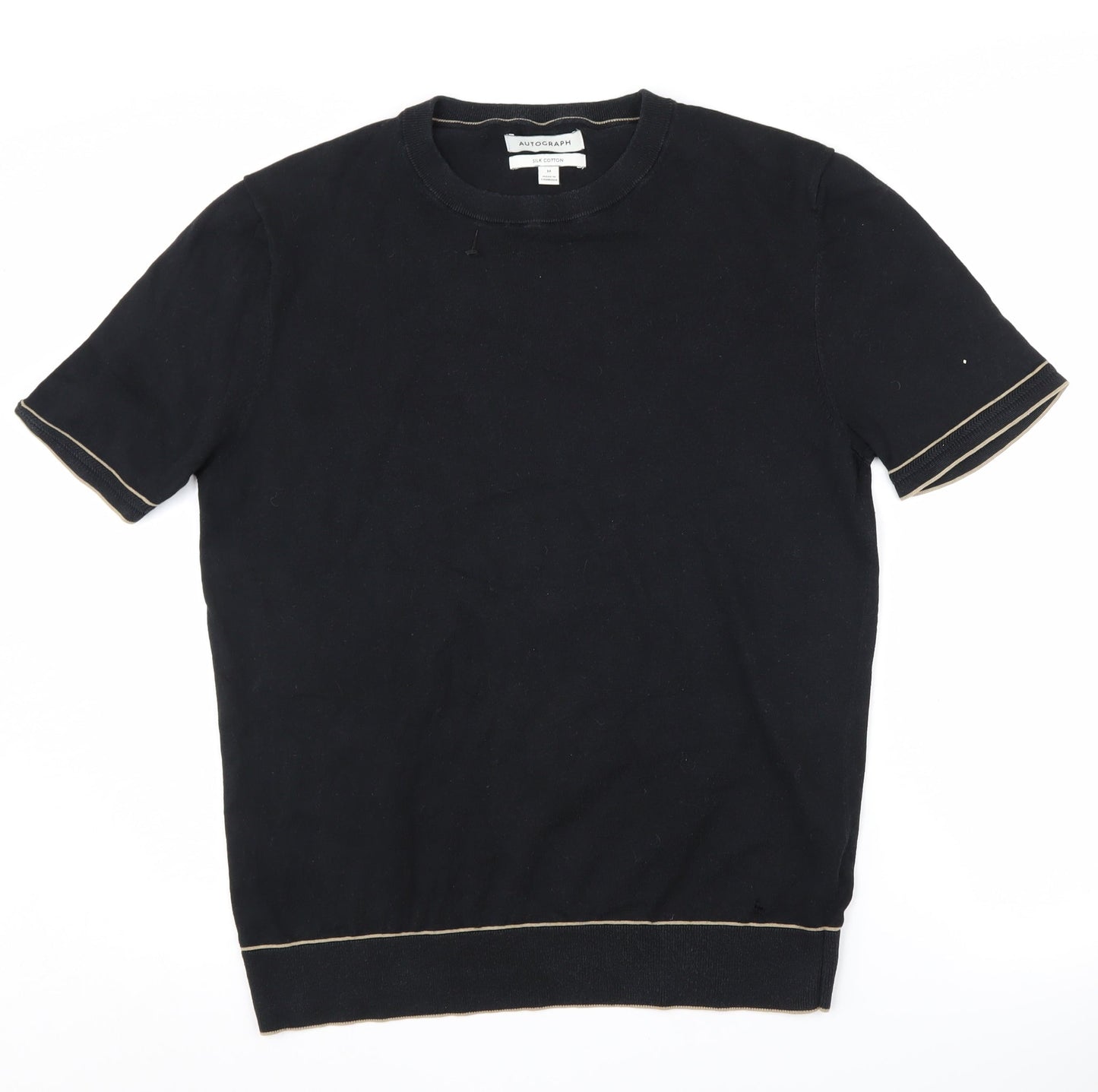 Marks and Spencer Black Cotton Silk Pullover Jumper - M