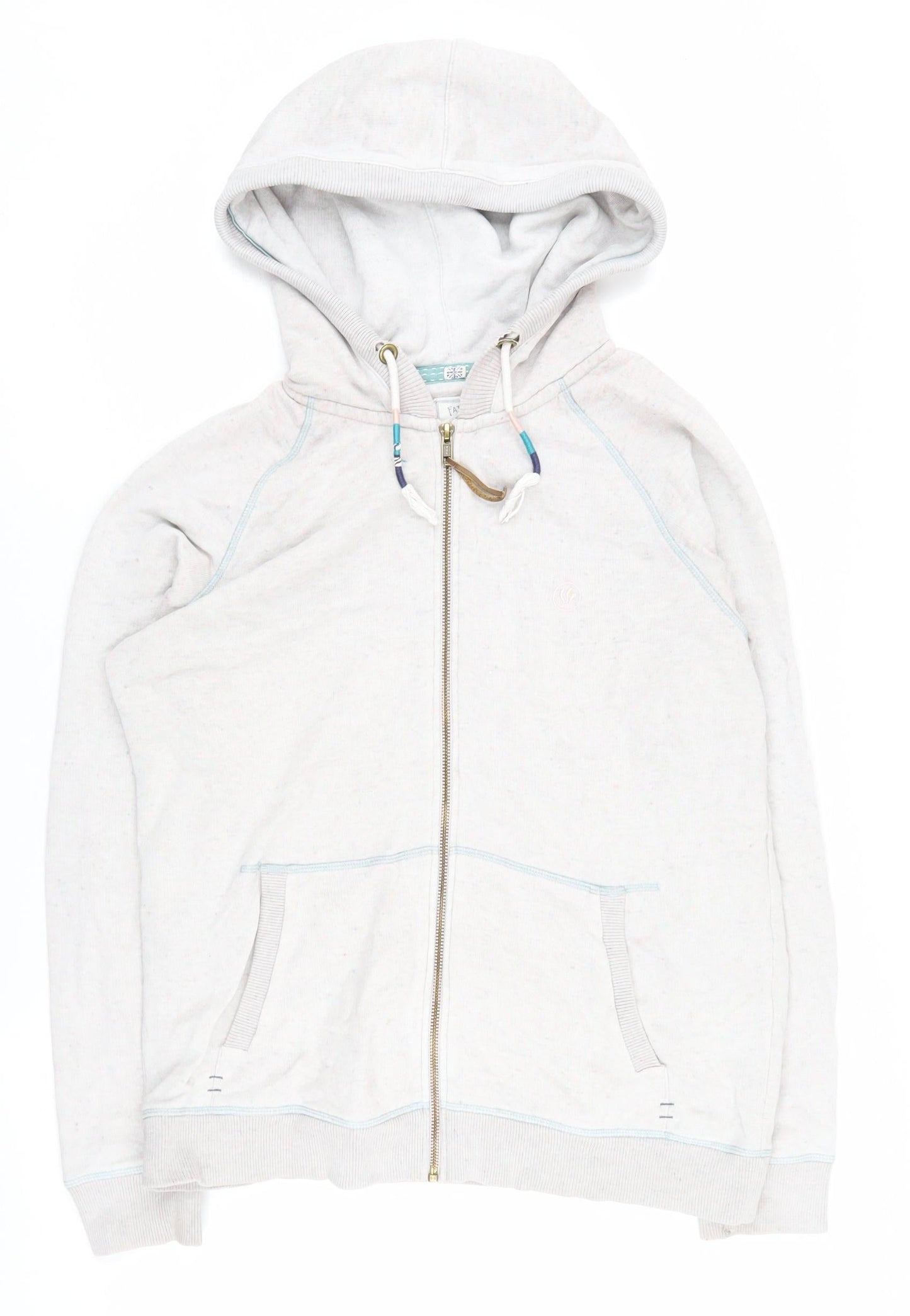 Fat Face Women's Beige Full Zip Hoodie Size 12