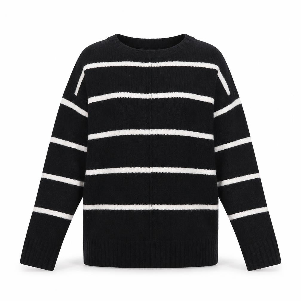 Marks and Spencer Women's Black Striped Pullover S