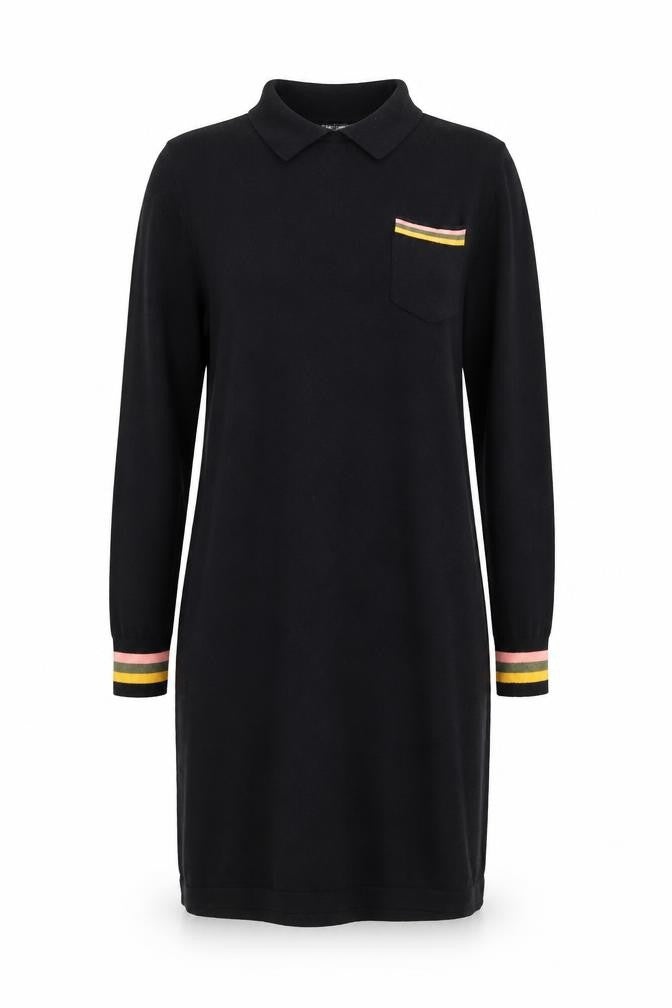 Sugarhill Boutique Black Knit Collared Dress, Size 8 Women