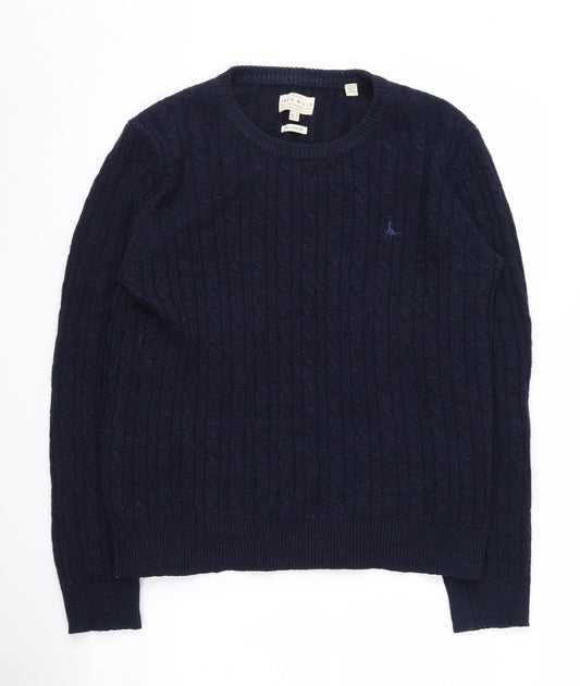 Jack Wills Women's Blue Cable-Knit Pullover Jumper Size 14