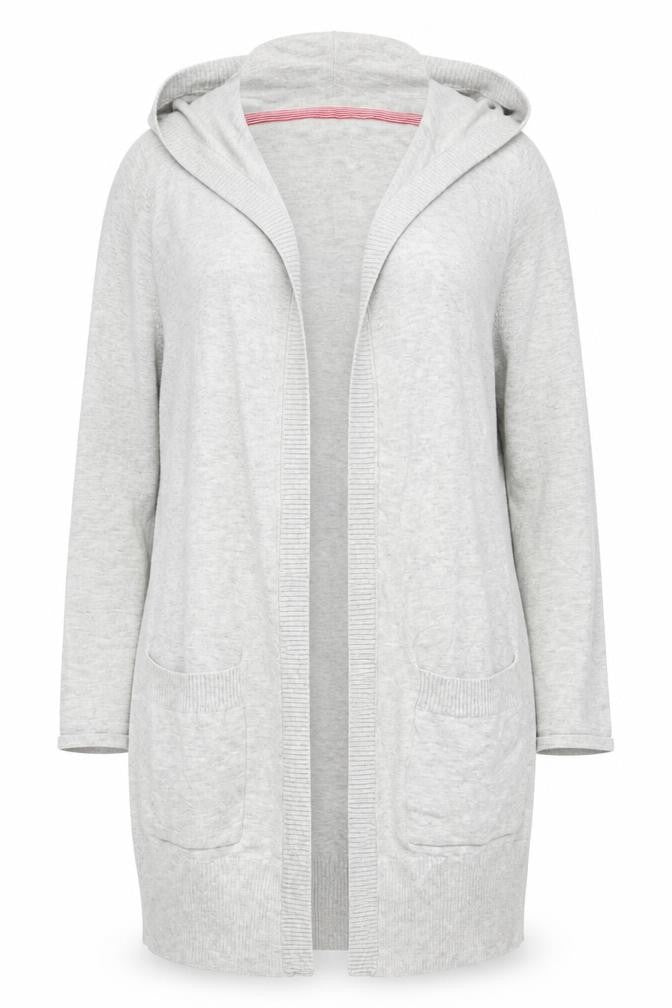 MAINE NEW ENGLAND Women's Grey Hooded Cardigan Size 14