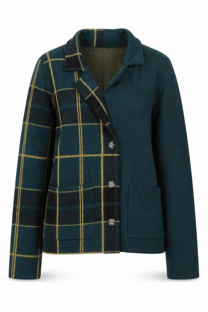Tahari Women's Green Check Blazer Size S