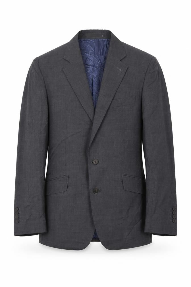 Mens 36 Chest Regular Jaeger Grey Two-Button Suit Jacket