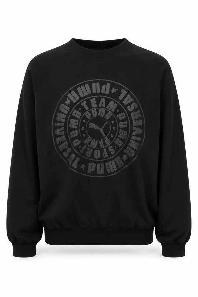 Mens UK L Regular PUMA Black Pullover Sweatshirt