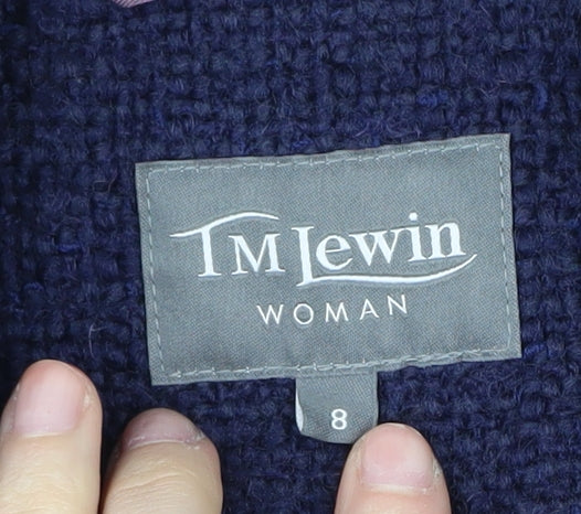 TM Lewin Women's Blue Boucle Blazer Size 8