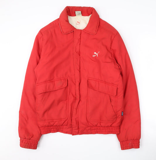 Puma Men's Red Mid-Length Basic Jacket M