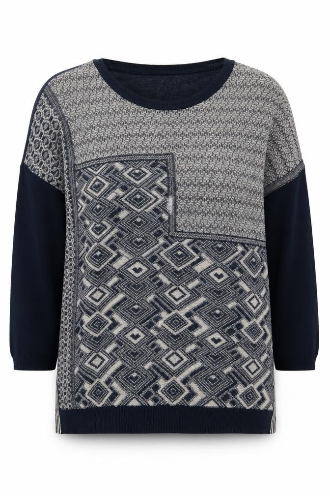 Womens UK 10 Relaxed White Stuff Blue Pullover Tight-Knit