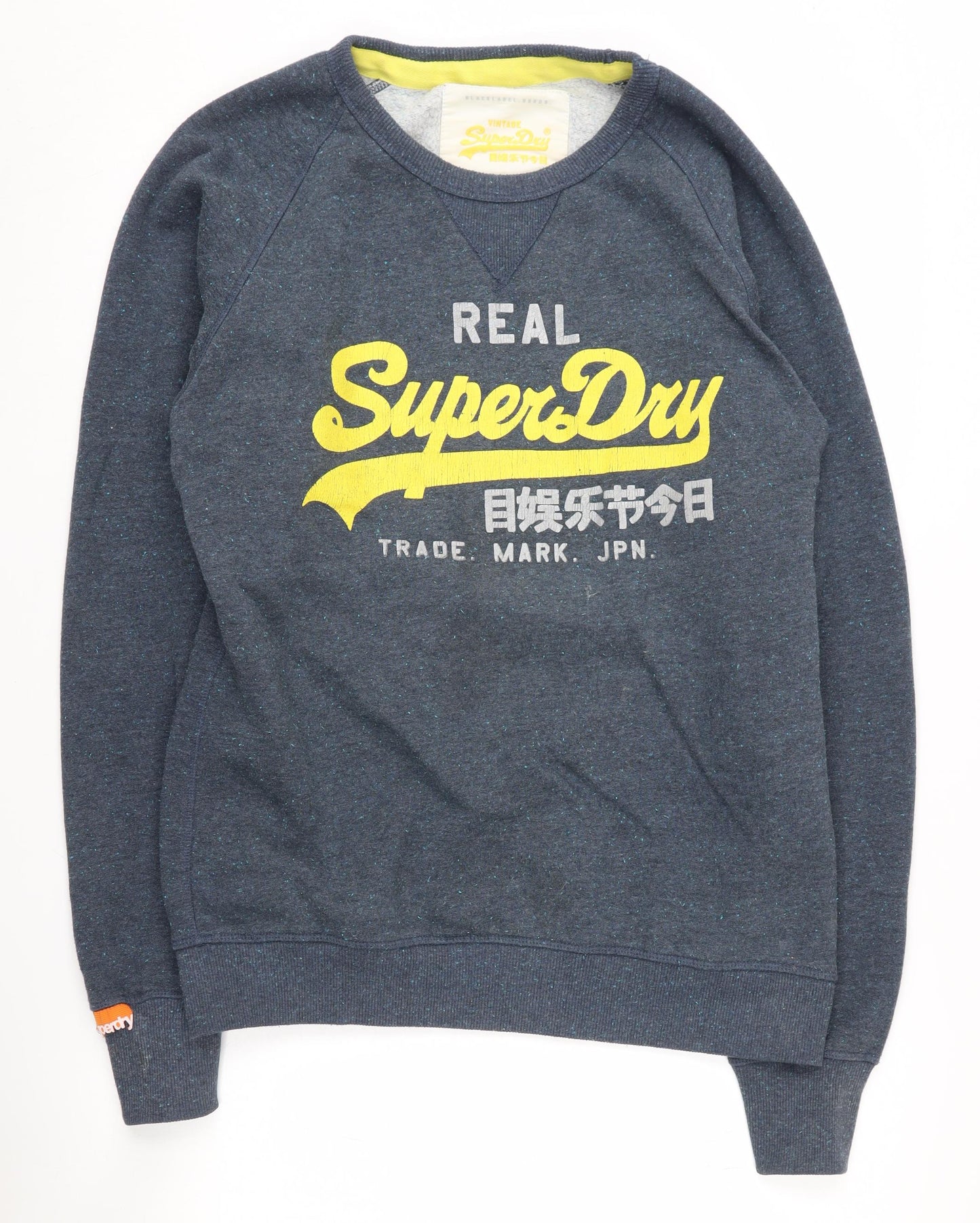 SuperDry Men's Blue Graphic Print Pullover Sweatshirt L