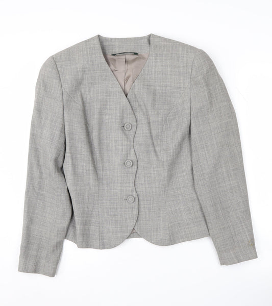 Laura Ashley Women's Grey Wool Blazer, UK Size 12