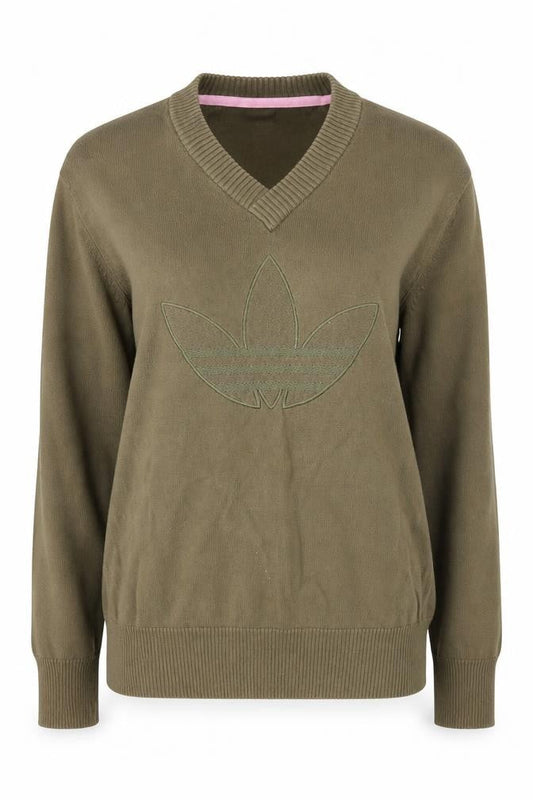 Womens UK XS Regular adidas Green Jumper Tight-Knit