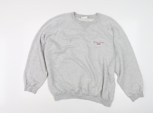 Adidas Women's Grey Sweatshirt Size 18 - Embroidered Casual