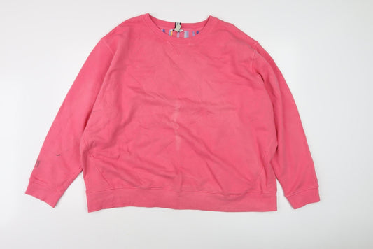 Joules Women's Pink Medium Cotton Pullover Sweatshirt