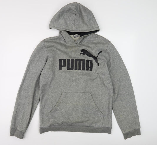 Puma Boys Grey Logo Pullover Hoodie Size 16