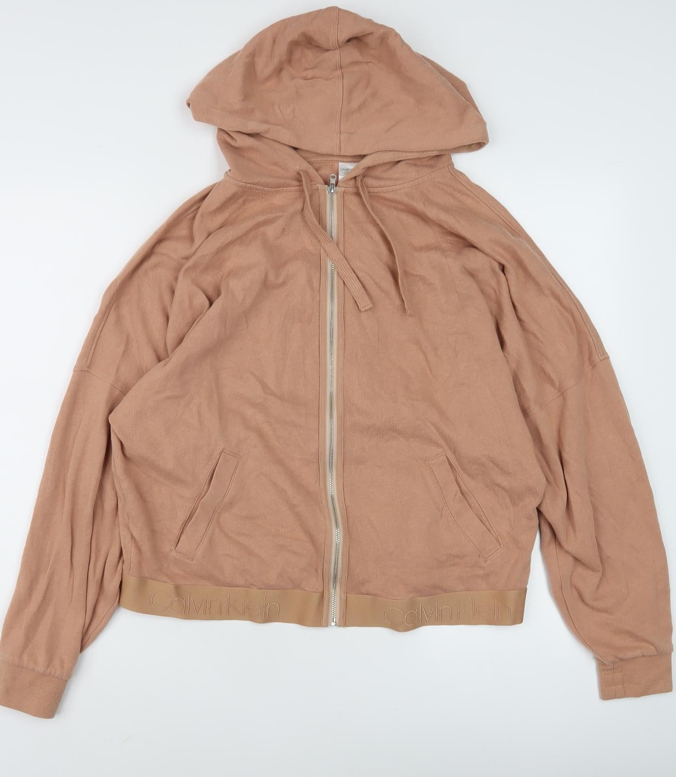 Calvin Klein Women's Brown Full Zip Hoodie M