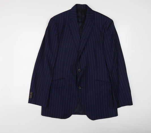 Austin Reed Men's Blue Pinstripe Wool Blazer, 40R