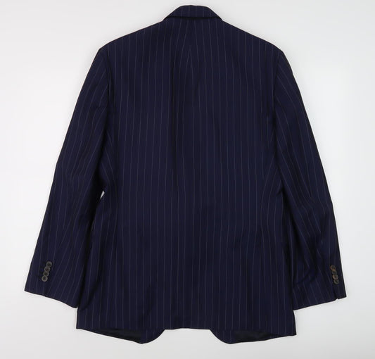Austin Reed Men's Blue Pinstripe Wool Blazer, 40R