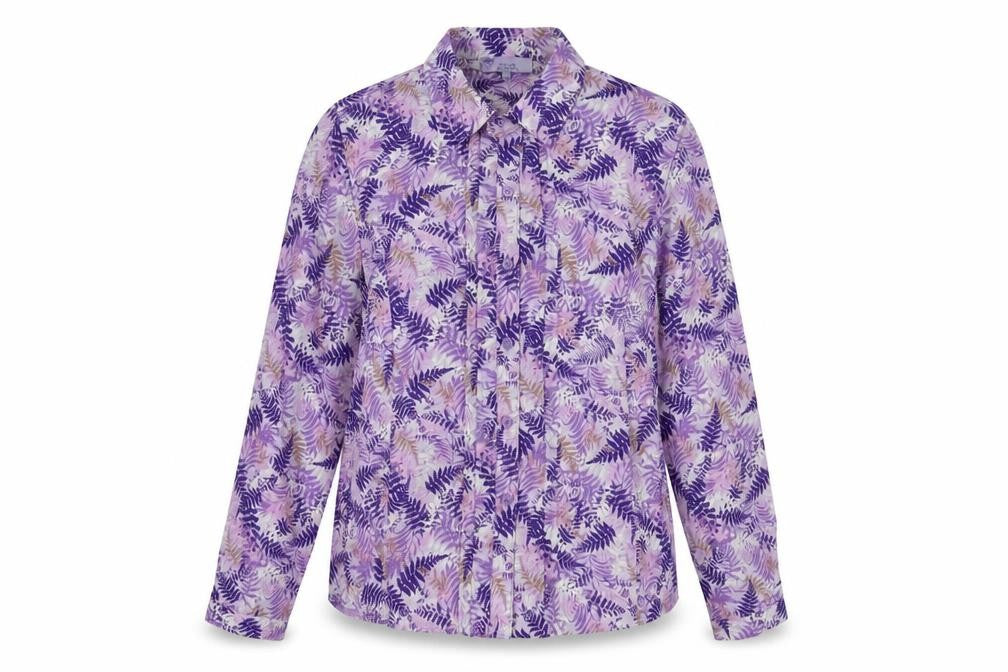 Front view of Honor Millburn Women's Floral Button-Up Shirt, size 12