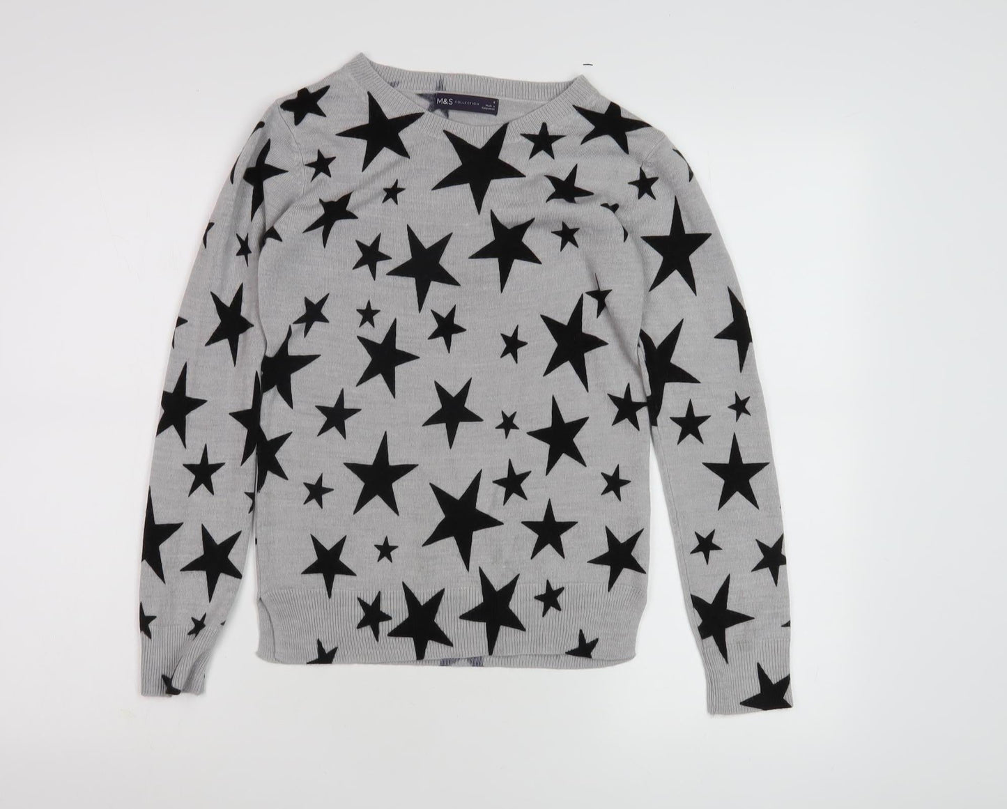 Marks and Spencer Women's Grey Star Jumper Size 6
