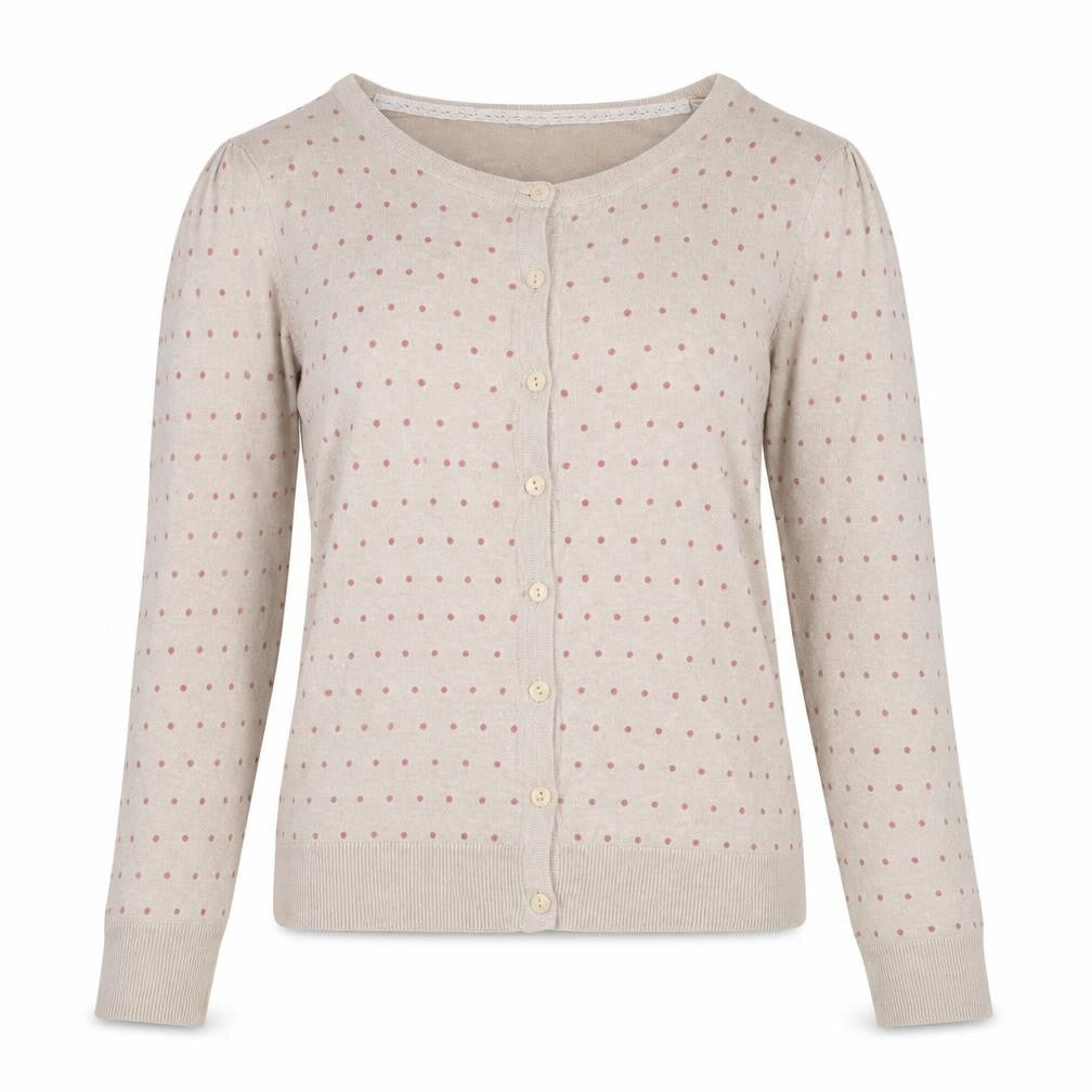 Dunnes Women's Beige Polka Dot Cardigan Size 14